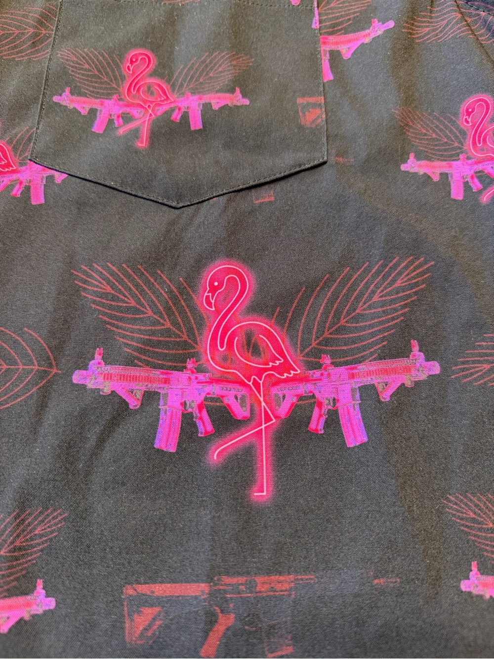 Retro Rifle D Flamingo Button Up - Picture 4 of 6